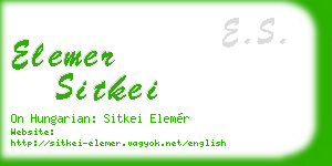 elemer sitkei business card